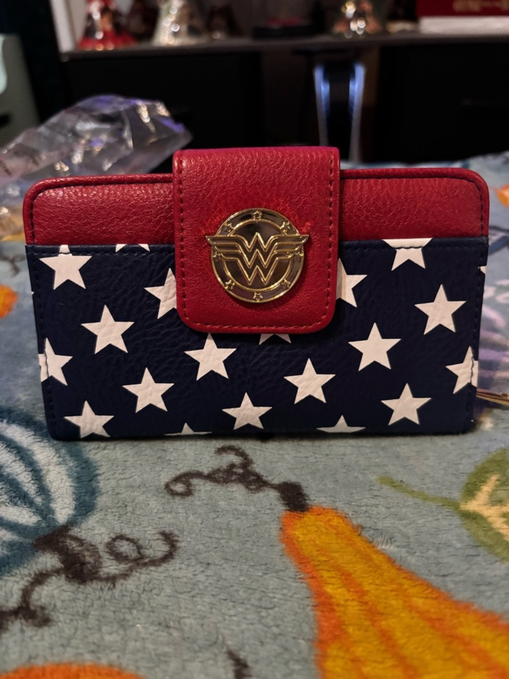 Wonder Woman Star-Print Wallet - Red & Navy